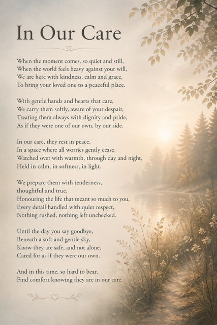 A heartfelt poem about care, nature, and connection to others.